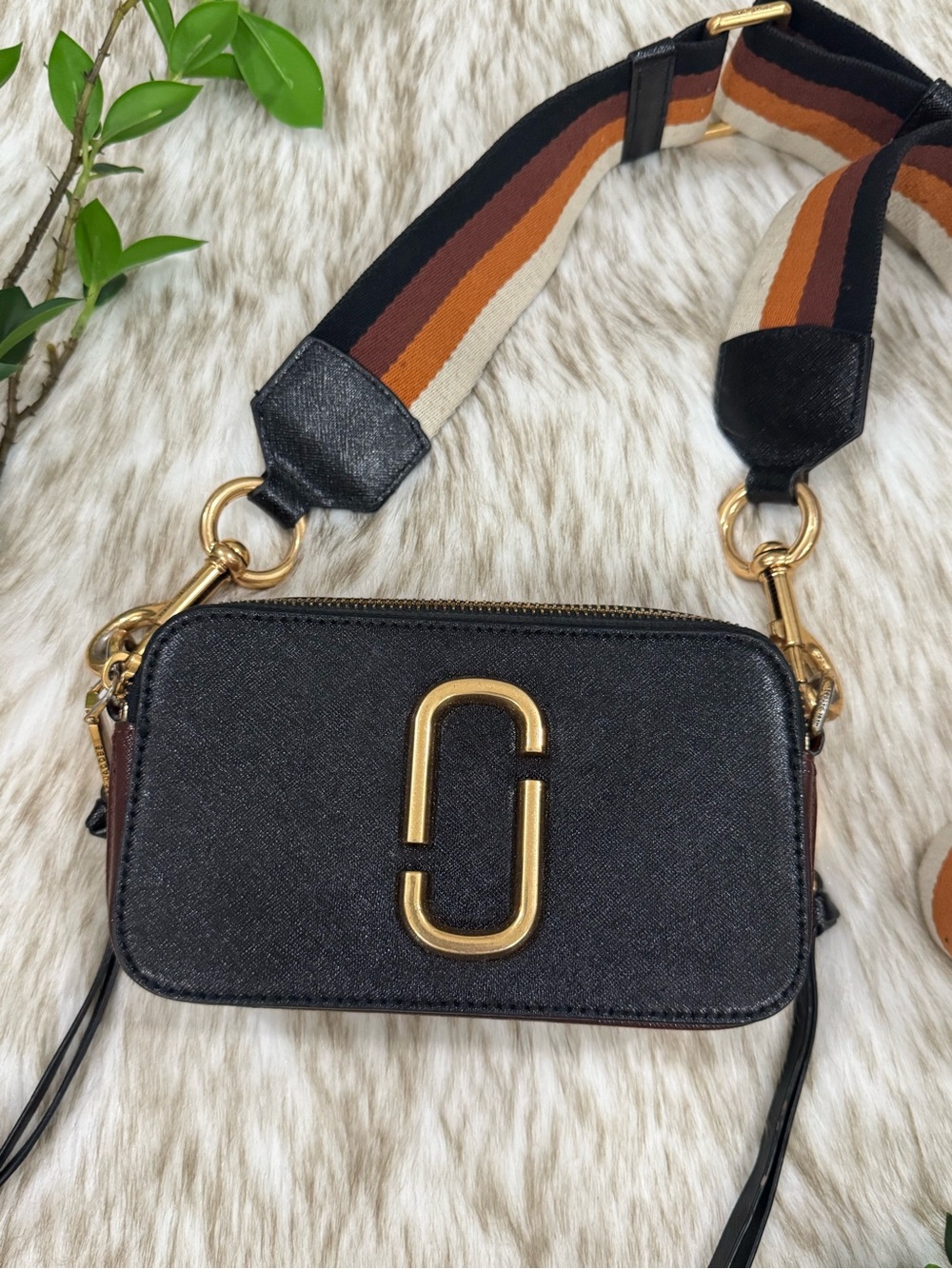 Marc Jacobs Snapshot Black&Brown Crossbody Bag